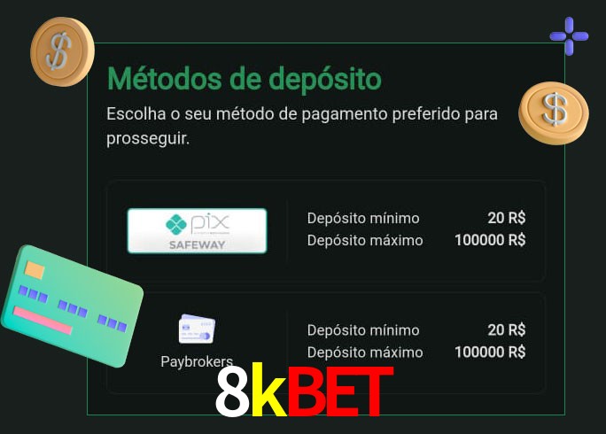 O cassino 8kbet oferece uma grande variedade de métodos de pagamento